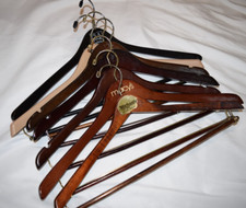 Mixed 7 pc LOT Michael's Jos A Bank Macy's Wooden Wood Clothing Suit Hangers P41