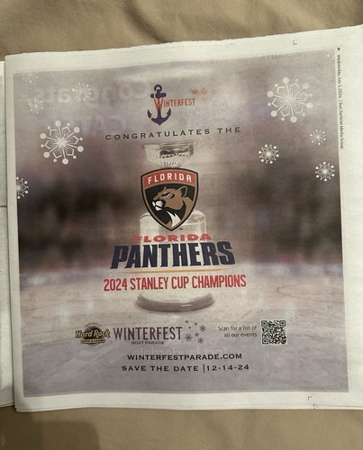 SPECIAL Miami Herald x Florida Panthers Stanley Cup Champions Newspaper July ‘24 - Picture 7 of 23