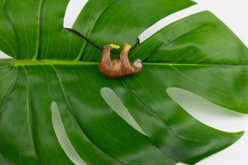 Orange Faultier Tagua Halskette - Bild 9 von 12