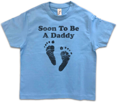 SOON TO BE A DADDY Kinder Jungen T-Shirt Father Baby Newborn Word Father's Day