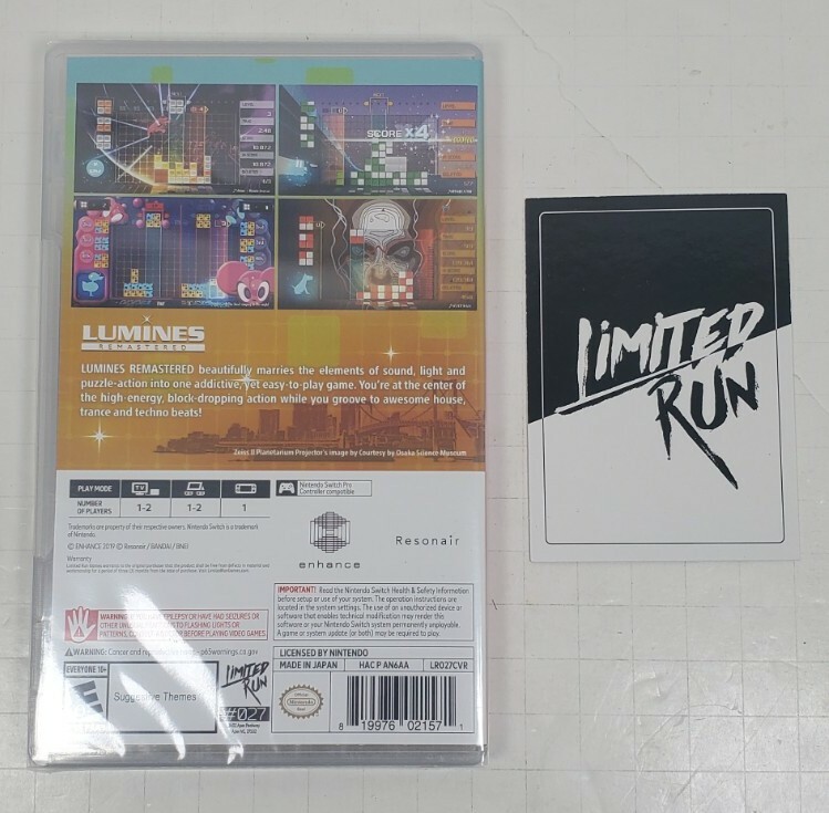 未開封　北米版　Lumines Remastered Switch　ルミネス Amazon.com: Lumines Remastered (Switch Limited Run #27) (Non