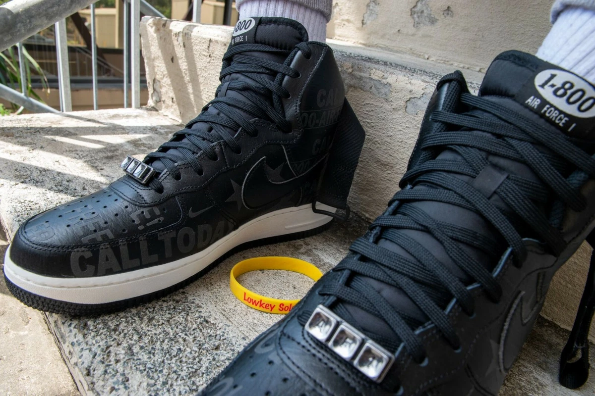 Nike Air Force 1 High 07 PRM 3M Toll Free 1-800 Black Men Size 10 CU1414-001