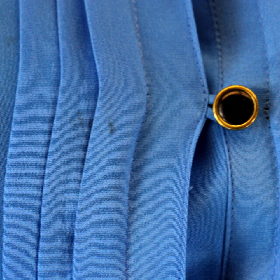 Yumi Kim Blue Buttons Down 100% Silk Blouse Medium - Image 3 of 4