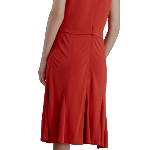 Tory Burch Dress Deeann Red Jersey Fluted Hem Sleeveless Size XS NEW - Picture 13 of 20