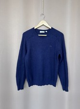 Lacoste Cashmere Sweater Mens Size S, Womens M Blue Crew Neck Jumper