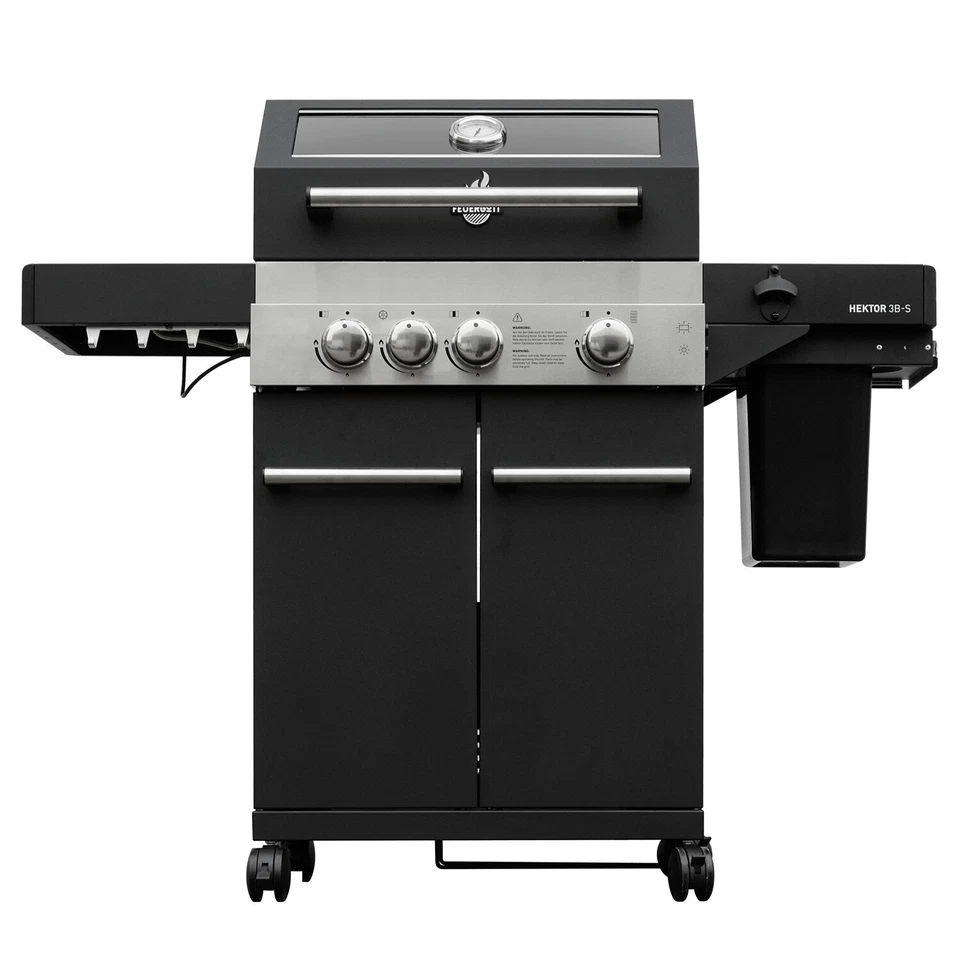Feuergott Gasgrill Hektor 3B-S BBQ-Station inkl. Abdeckhaube - Bild 2 von 4