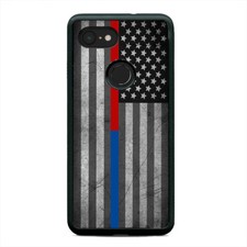 Firefighter Police Thin Blue Line USA Flag Case Cover For Google Pixel 3 3XL 2XL