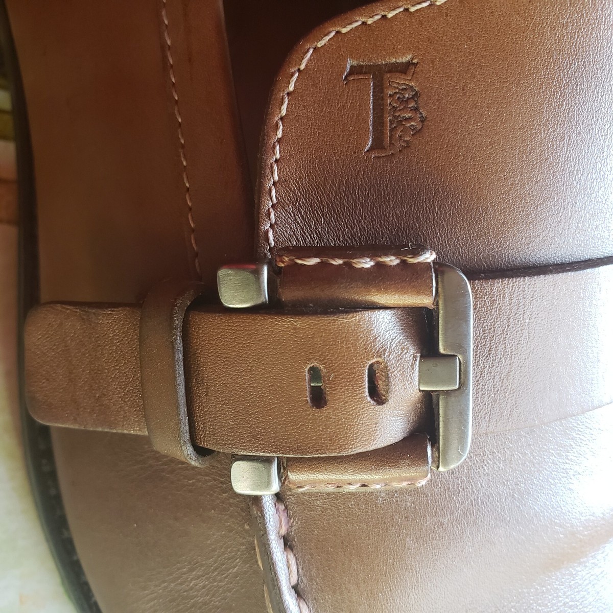 Men TODS Brown Leather Loafers Slip on Shoes Italy Size US  display picture 1