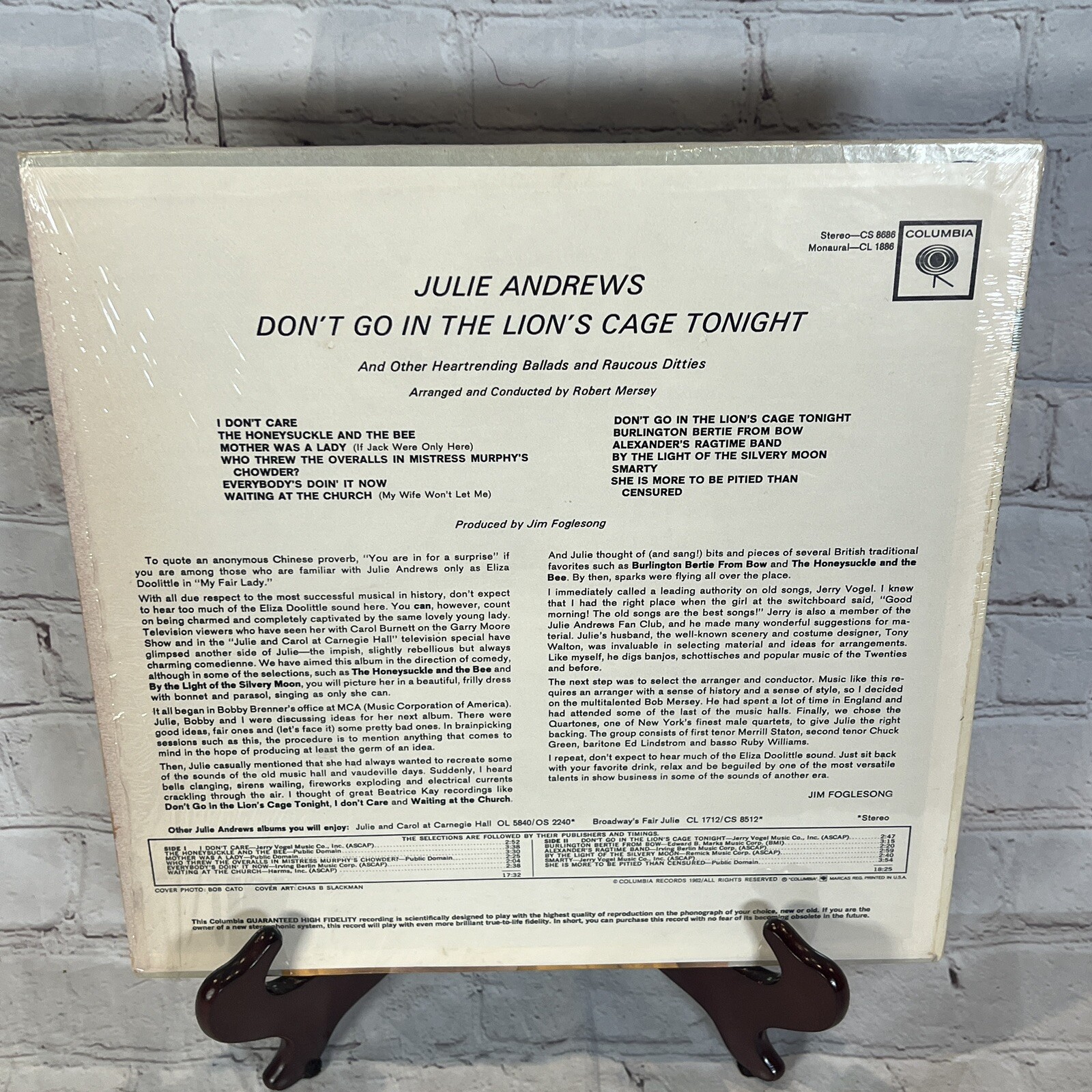 Julie Andrews Don't Go In The Lion's Cage Tonight Vinyl LP 1962 ...