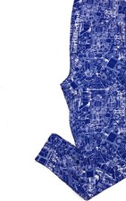 Lularoe LEGGINGS Blue White Architect Blue Print One Size Os NWT NEW