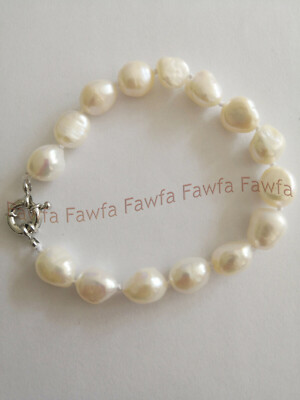 Bracelet With Cultured Freshwater Pearls In 10kt Yellow Gold - Foto 6