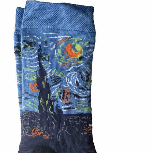 Novedad Calcetines Van Gogh Diseño Estrellado Noche 1 Talla EE. UU. 4 1⁄2 - 9 1⁄2 - Imagen 6 de 8