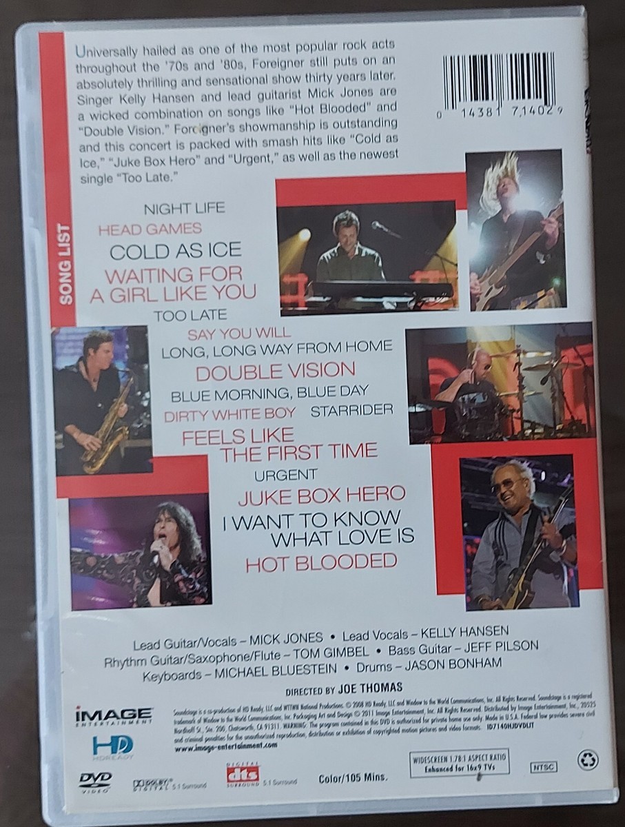 Foreigner: Live (DVD, 2011) for sale online | eBay