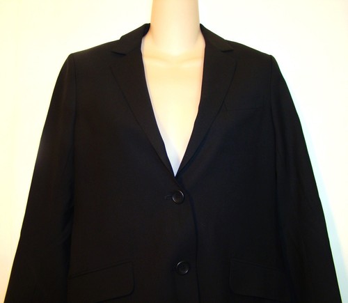 Theory Womens Telissa Tailor Wool Blend Black Work Jacket Blazer Size 6 A131 - Picture 6 of 13