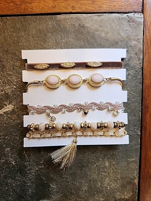 Gennaro Bracelets Ankle Bracelets Set of 4 Gold Velvet Various Textures