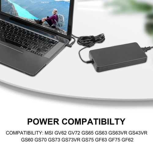 Cargador de CA 180W 19,5 V 9,23A para MSI GL62 GE62 GT70 GE72 GS65 GS70 GP62 GT60 GE70 - Imagen 5 de 9
