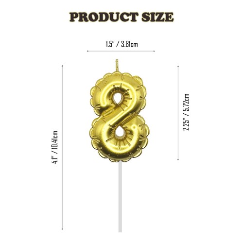 Balloon Shaped Gold Number Candle for Birthday Party, Anniversary Celebration - Picture 18 of 23