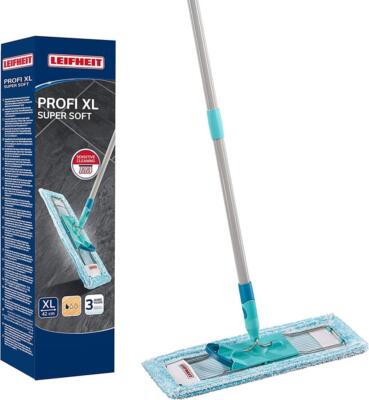 LEIFHEIT Bodenwischer Profi XL super soft mit 3-teiligem Stiel Mopp Wischer