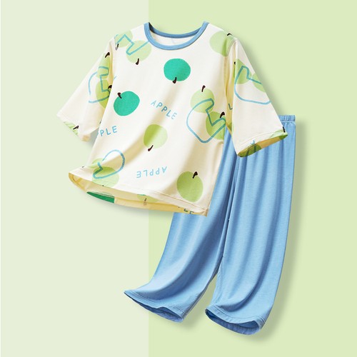 Boys cool summer Pajama Kids Soft Bamboo Viscose Snug fit Pjs 2pcs Set Sleepwear - Picture 25 of 33