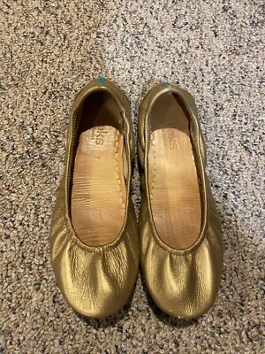 Tieks by Gavrieli Metallic Gold Leather Ballet Flats Size