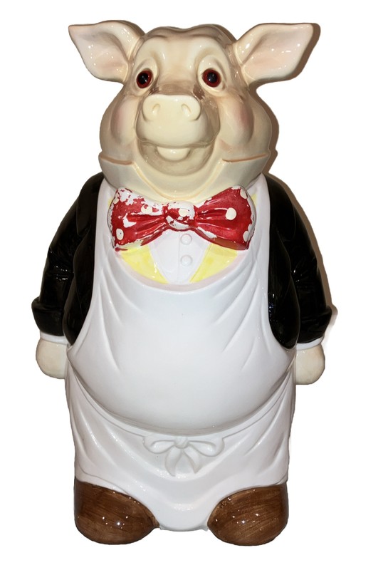 Howard Kaplans French Country Store Vintage 17” Pig Baker Ceramic Cookie Jar