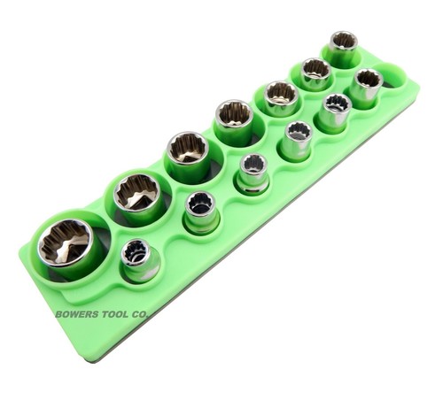 Mechanics Time Saver 1/2 Drive Magnetic Metric & SAE Shallow Socket Holder Set - Picture 3 of 7