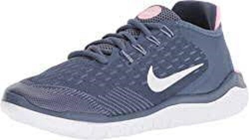 Nike Free RN 2018 GS shoes AH3457 402 NWB Girls sz 3.5Y + 4Y EU 36 blue wh pink - Afbeelding 3 van 4