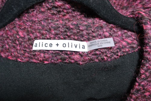 NEW alice + olivia Augustine Knit Kimono Wrap Cardigan- merlot M   #S1000 - Picture 4 of 5