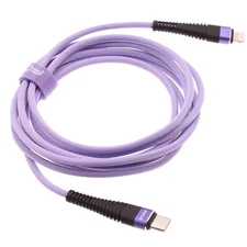 For iPhone 11 12 13 14 Plus Pro Max Purple 10ft PD Cable USB-C Extra Long Cord