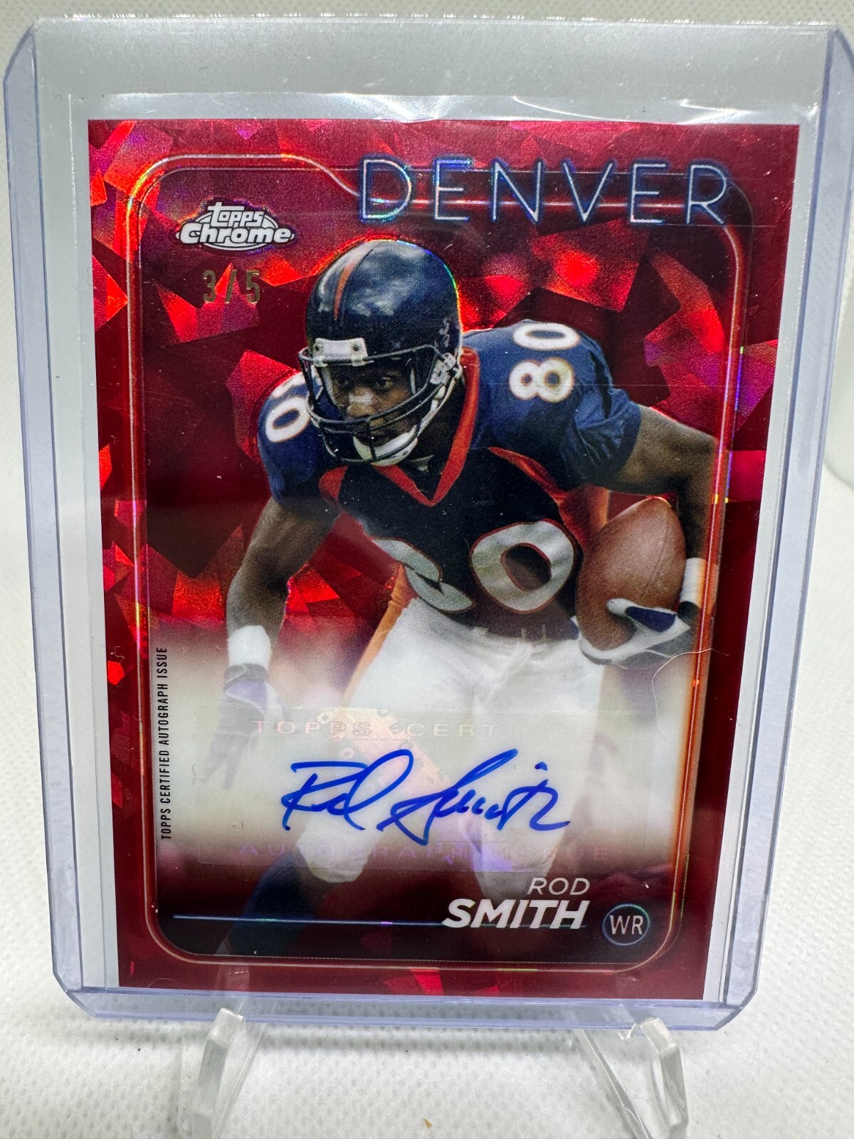 2024 Topps Chrome Sapphire - Red Auto Variation #BA-RSM Rod Smith 3/5