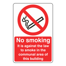 No Smoking In Communal Areas Sign- CLEARANCE