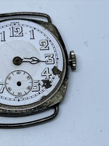 VTG E.Heuer Co 15J Trench Wrist Watch for parts resore missing back cover. B5 - Picture 8 of 18