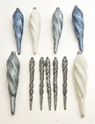 Set of 6 Glitter Spiral Shaped Bauble & 5 Icicles Christmas Tree Ornaments Shatt