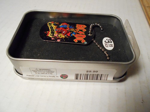 Collana Vintage 2006 Anthill Trading AC DC AC/DC Etichette Cane Stagno Metallo Nuova - Foto 3 di 6