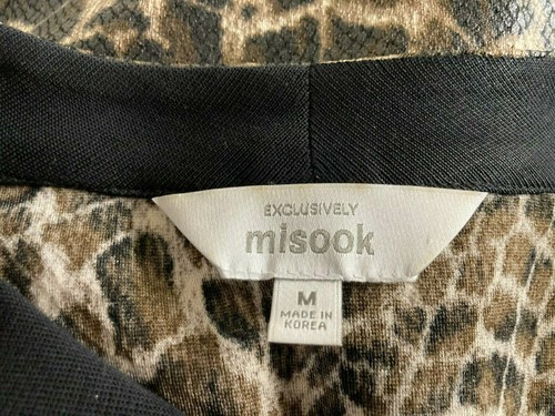 Exclusively Misook M Animal Print Full Zip 3/4 Sleeve Lightweight Jacket - Picture 4 of 4