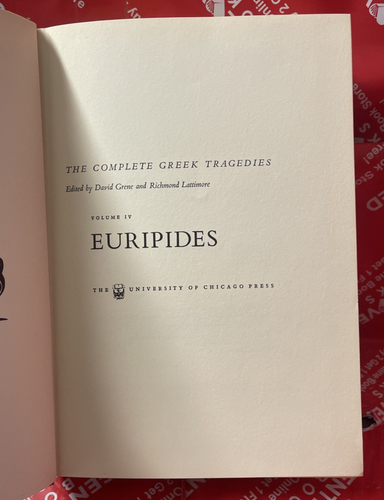 The Complete Greek Tragedies- 4 volume Set Sophocles Aeschylus Euripides 1958 59 - Picture 8 of 12