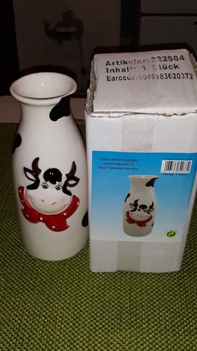 Milchflasche Kuh , Keramik, Frühstücksdeko