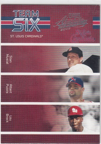 WILL CLARK STAN MUSIAL ALBERT PUJOLS LOU BROCK /100 ABSOLUTE CARDINALS TEAM 6 - Picture 1 of 2