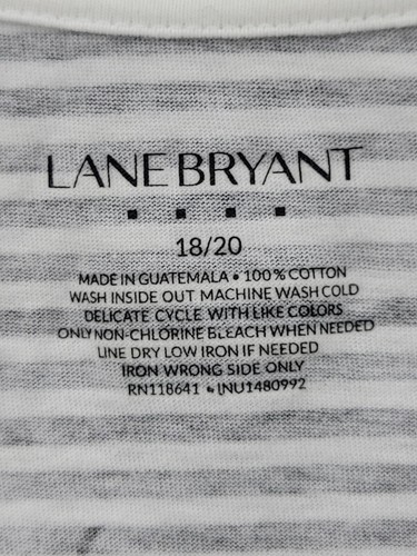 Lane Bryant Top Womens Plus 18 20 Stripe Love Graphic Short Sleeve Casual Boho - Picture 5 of 8