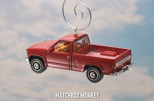 1995 Chevy C1500 Single Cab Pickup Truck Christmas Ornament Adorno Farm Burgundy - Picture 14 of 14
