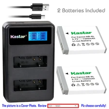 Kastar Battery LCD Dual Charger for Canon NB-6L CB-2LY Canon IXUS 85 IS Camera