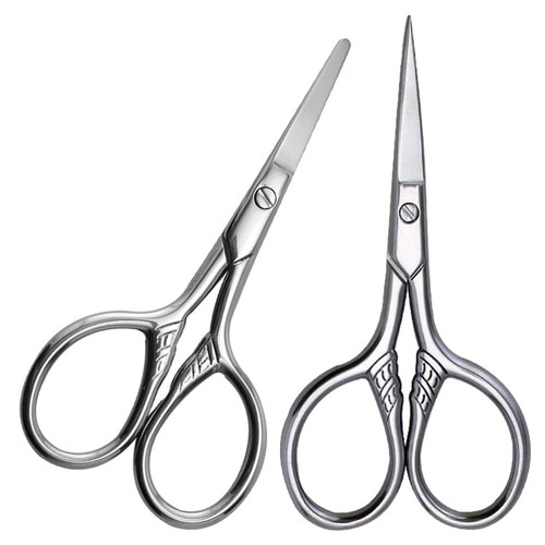 2 Pcs Eyebrow Scissors Grooming Shear for Men Man - Picture 3 of 12