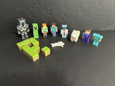 Minecraft Figures Blocks Sheep Alex Steve Goblin Tinkerer 12 Items 2 Defective