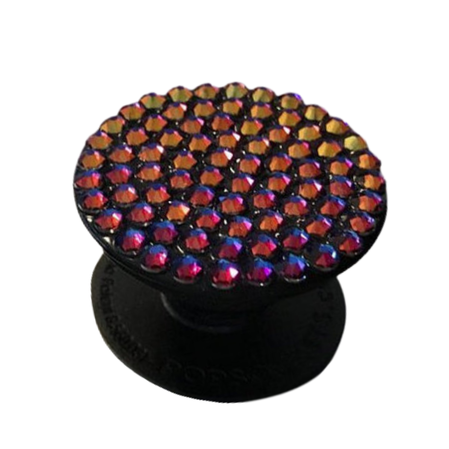 Handmade Bling Black Popsocket made with Meridian Blue Swarovski Crystals-image