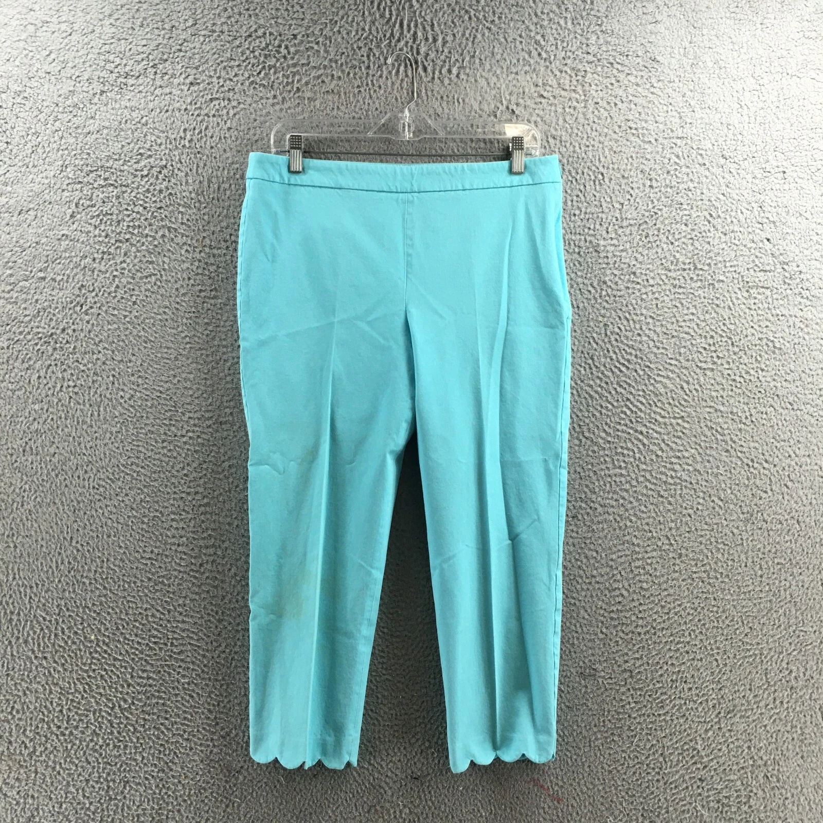 Talbots Crop Capri Pants Womens 10 (Actual 33X21) Blue Mid Rise Casual Side Zip
