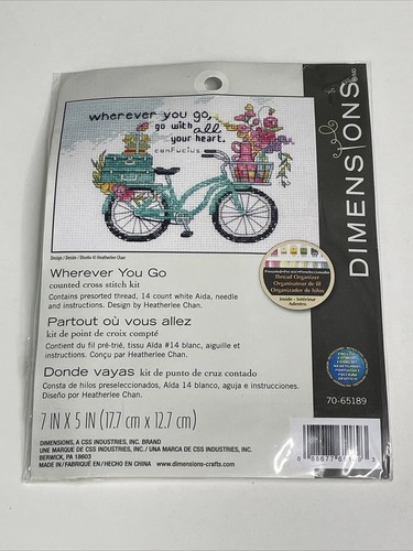 Dimensions Wherever You Go Bike Counted Cross Stitch Kit