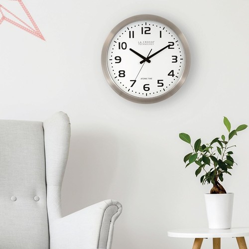 Contemporary 16-inch Analog Clock with Atomic Time and Multiple Time Zones - Picture 8 of 11