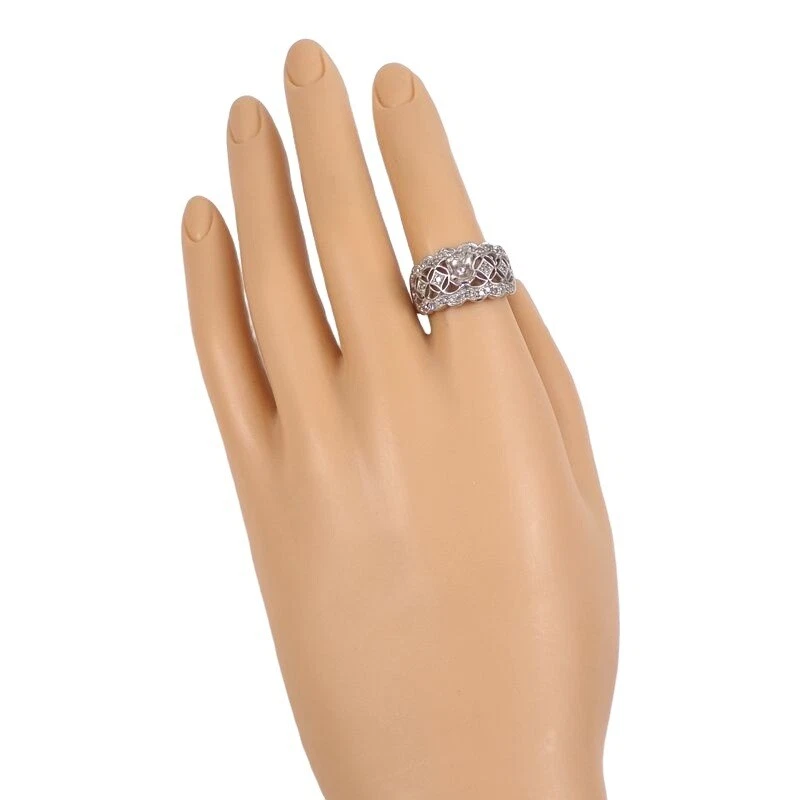 Solid 10K White Gold Natural Diamond 4mm Setting Ring Size 7 - Image 3 of 4