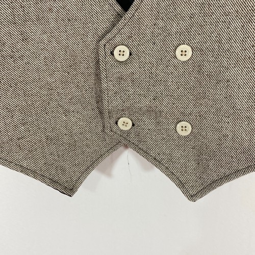 Boys Gray V Neck Sleeveless Double Breasted Classic Vest Jacket Size 5 - Picture 5 of 10