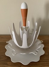 Drying Rack for Baby Bottles Nipples  Rings with Bottle Brush in White  Orange